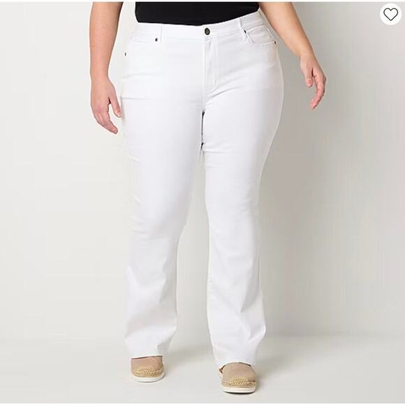 a.n.a Denim - a.n.a. High-Rise Flare White Jeans Denim 18 Slimming Stretch Curvy Comfort